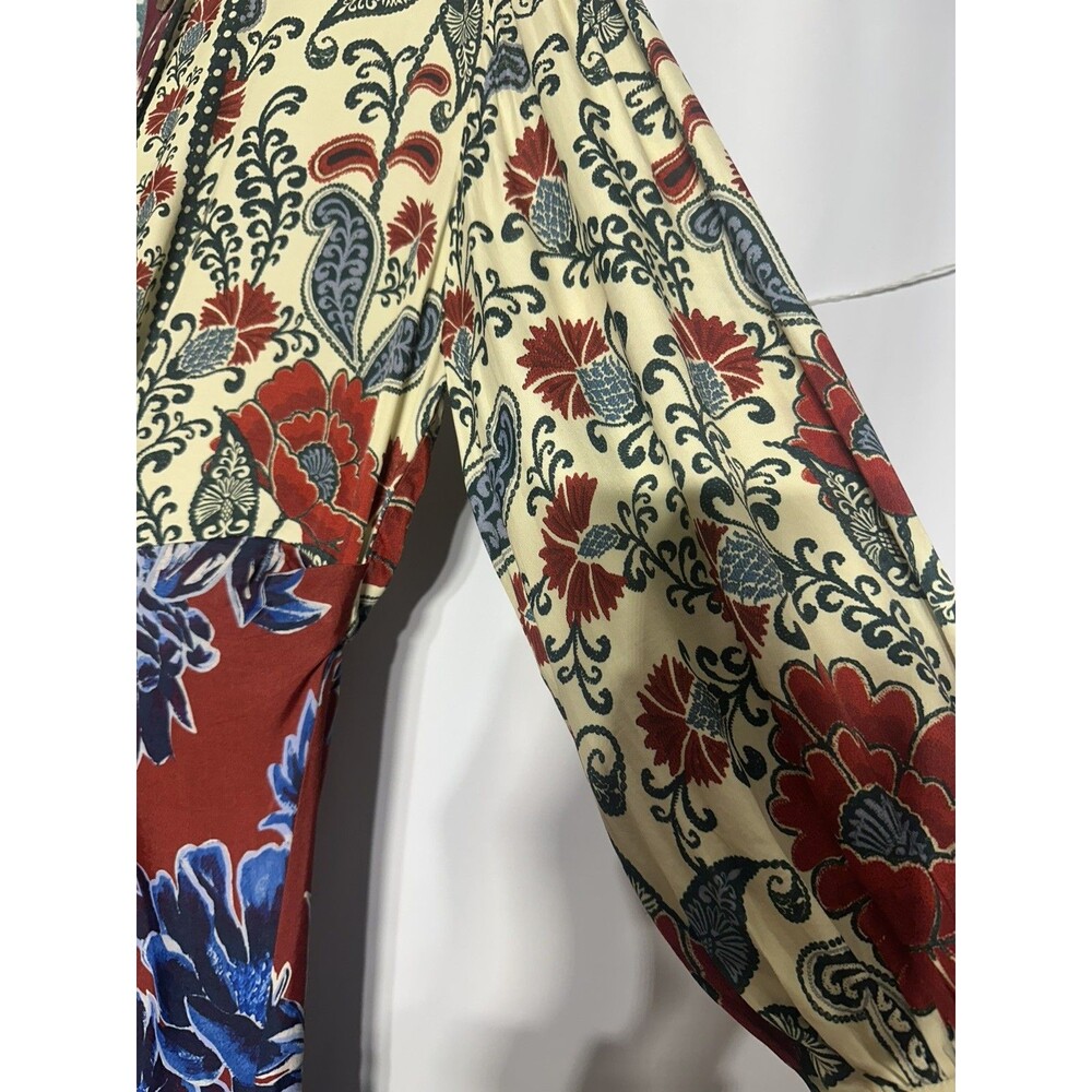 FARM Rio Multicolor Floral Patchwork Long Dress Size L - Picture 8 of 12